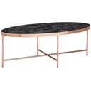 Design table basse aspect marbre noir - ovale 110 x 56 cm avec structure en métal cuivré_06