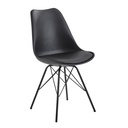 Chaise de salle à manger lot de 2 en plastique noir design scandinave_02