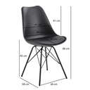 Chaise de salle à manger lot de 2 en plastique noir design scandinave_03