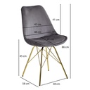 Chaise de salle à manger Wohnling, lot de 2, velours gris avec pieds dorés_03
