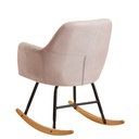 Rocking chair rose 71x76x70cm design Malmo tissu / bois_04