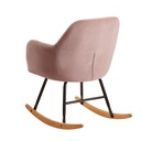 Rocking chair rose 71x76x70cm design velours / bois_04