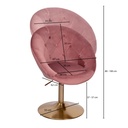 Chaise longue velours rose / or chaise pivotante design avec dossier_03