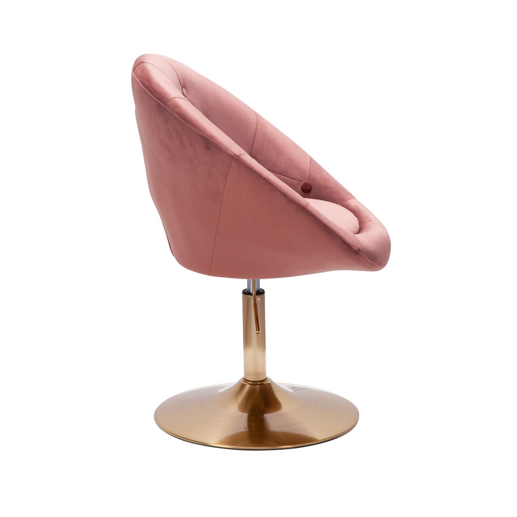 Chaise longue velours rose / or chaise pivotante design avec dossier_07