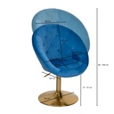 Chaise longue velours bleu / or chaise pivotante design avec dossier_03