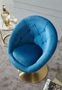 Chaise longue velours bleu / or chaise pivotante design avec dossier_04