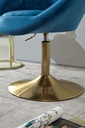 Chaise longue velours bleu / or chaise pivotante design avec dossier_05