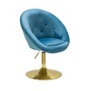 Chaise longue velours bleu / or chaise pivotante design avec dossier_07