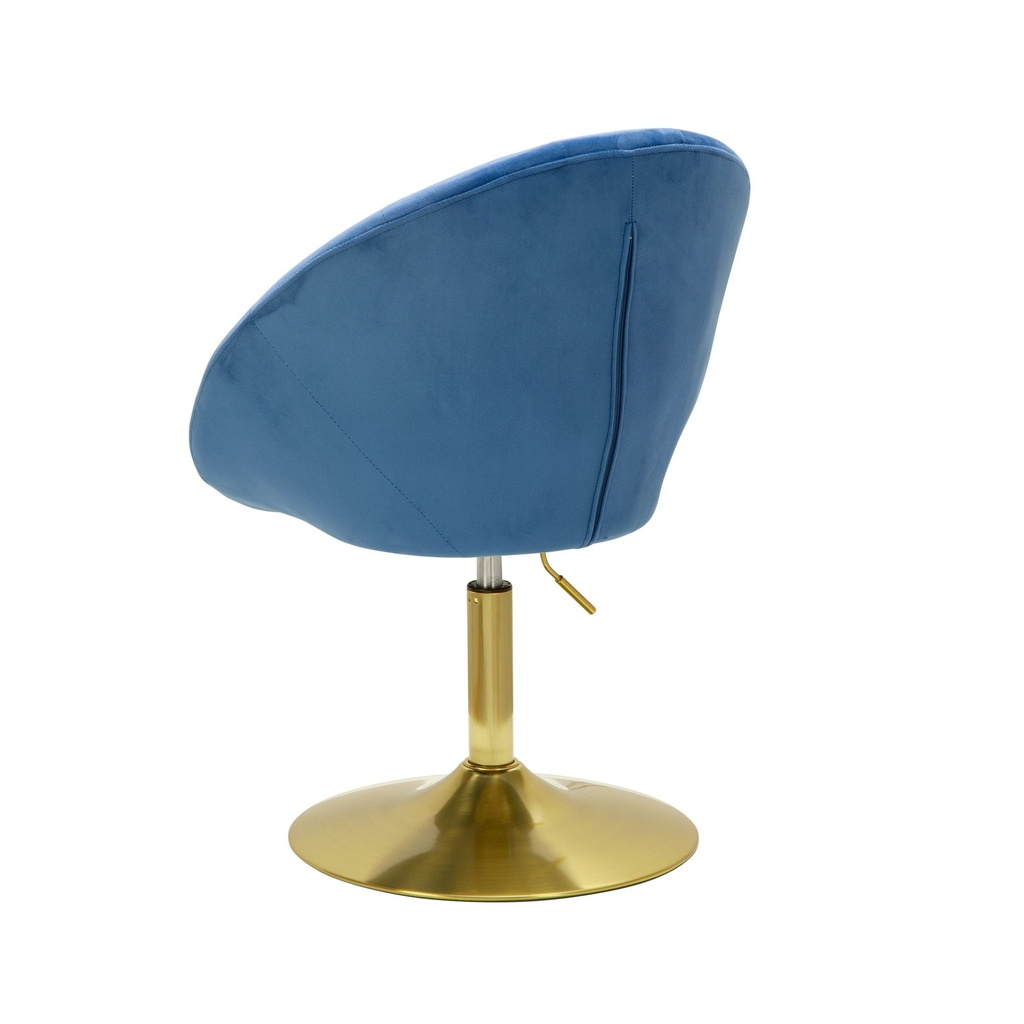 Chaise longue velours bleu / or chaise pivotante design avec dossier_09