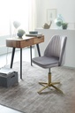 Design Chaise pivotante en velours gris rotatif sans roulettes_02
