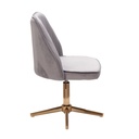 Design Chaise pivotante en velours gris rotatif sans roulettes_06
