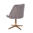 Design Chaise pivotante en velours gris rotatif sans roulettes_08
