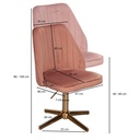 Design Chaise Pivotante Velours Rose Rotatif sans Roues_03