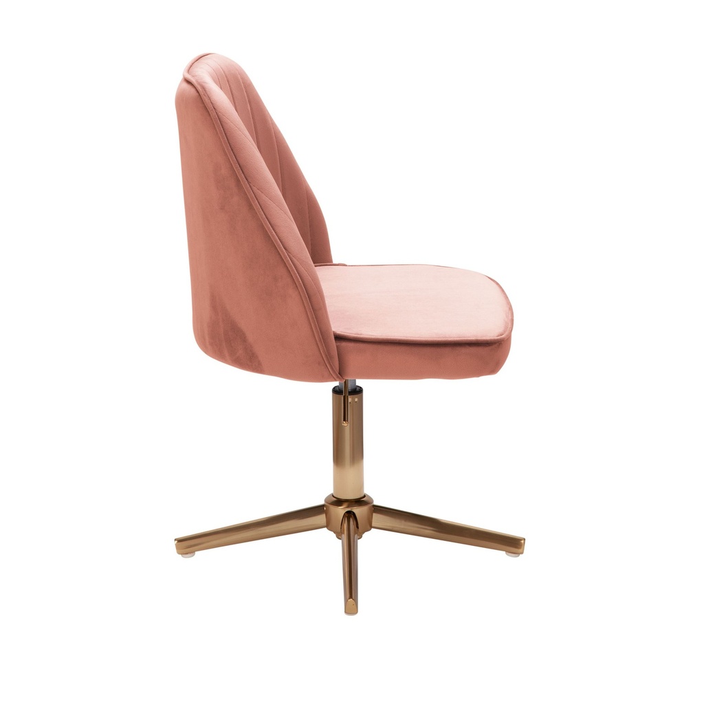 Design Chaise Pivotante Velours Rose Rotatif sans Roues_06