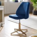Design Chaise pivotante en velours bleu foncé rotative sans roulettes_01