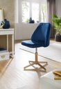 Design Chaise pivotante en velours bleu foncé rotative sans roulettes_02