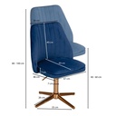 Design Chaise pivotante en velours bleu foncé rotative sans roulettes_03