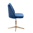 Design Chaise pivotante en velours bleu foncé rotative sans roulettes_06