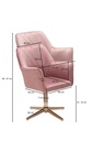 Design Chaise pivotante en velours rose pivotante sans roulettes, avec accoudoirs_03