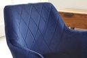 Design Chaise Pivotante en Velours Bleu Foncé Pivotant sans Roues avec Accoudoir_04