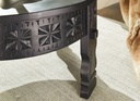 Design Table basse ronde en bois massif de manguier noir 60 x 36 x 60 cm_05