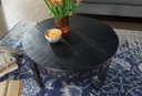 Design Table basse ronde en bois massif de manguier noir 80 x 36 x 80 cm_04