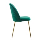 Design Lot de 2 chaises de salle à manger rembourrées en velours vert, chaise de cuisine en tissu avec pieds dorés, chaise coque scandinave_04