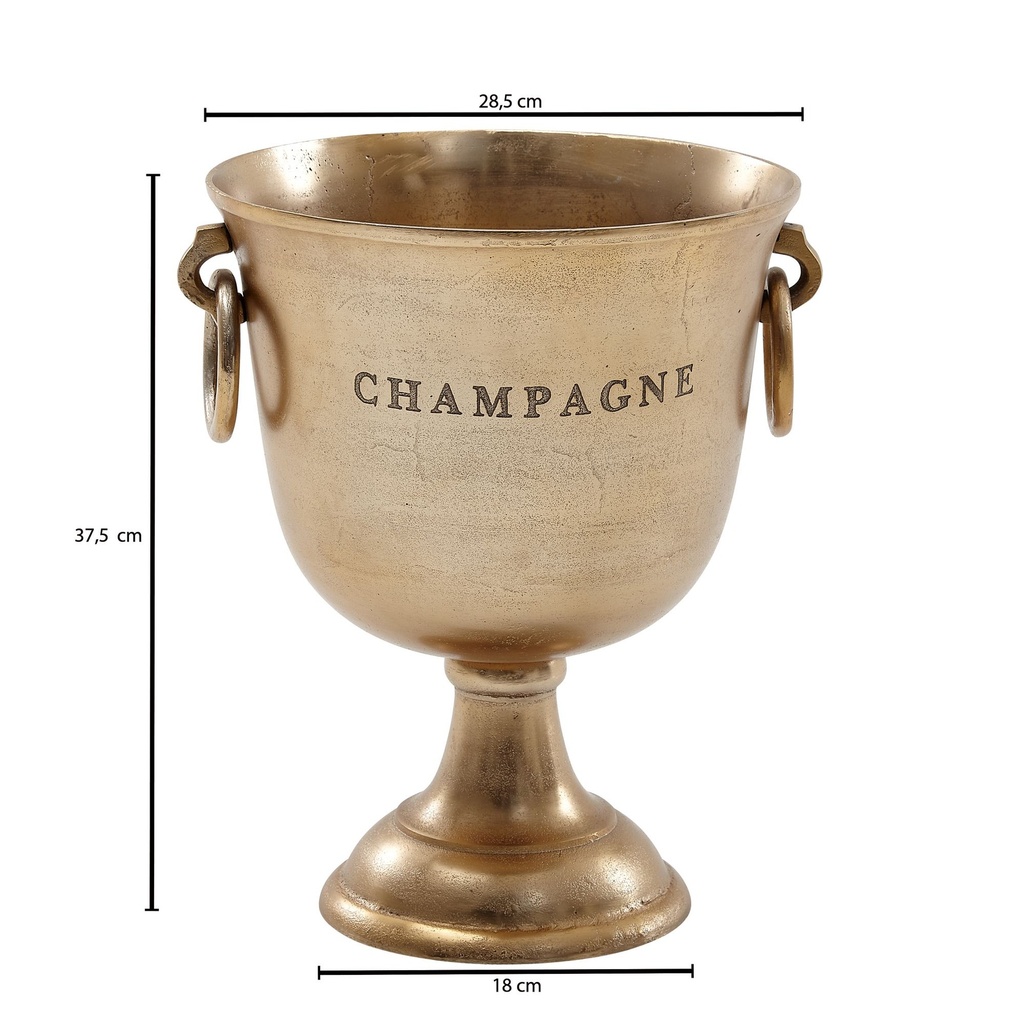 Refroidisseur à Champagne Doré 28,5 x 37,5 x 28,5 cm Refroidisseur à Champagne en Aluminium Massif Grand Refroidisseur de Bouteilles Refroidisseur de Boissons Table WL6.467_03