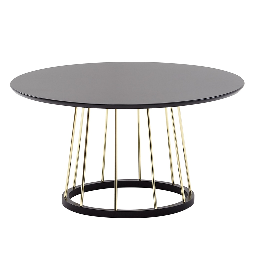 Table basse ronde 80 x 80 x 42 cm Noir Doré Table de canapé en métal Table de salon ronde moderne Table de salon Table de salon Grande WL6.489_06