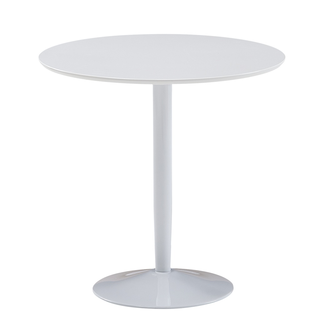 Table à manger ronde 75x75x74 cm petite table de cuisine blanc brillant, table de salle à manger ronde pour 2 personnes, table de petit-déjeuner cuisine moderne_06