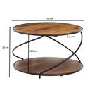 Table basse 58x58x35 cm Sheesham bois massif/métal table de canapé design rond table de salon table basse solide WL6.551_03