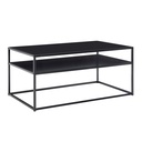 Table basse 100 x 60 x 45 cm Table de salon en métal industriel noir, table de canapé en acier avec espace de rangement, table de salon avec compartiment de rangement_06