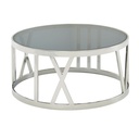 Table basse verre métal 60x60x30 cm table de canapé argent, table de salon design ronde, petite table basse moderne_06