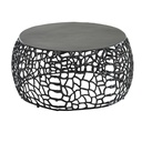 Table basse métal noir 66x66x30 cm table de canapé ronde en aluminium, table de salon design avec structure en branches, petite table basse moderne_06