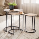 Tables d'appoint lot de 3 tables gigognes design aluminium or/noir rondes en métal, table d'appoint moderne, tables gigognes_01