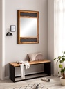 Miroir mural en bois massif de manguier et aspect pierre 72 x 102 x 3 cm Grand miroir de couloir design à suspendre avec cadre en métal horizontal et vertical_02