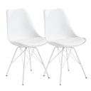 Chaise de salle à manger lot de 2 en plastique blanc design scandinave