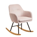 Rocking chair rose 71x76x70cm design Malmo tissu / bois