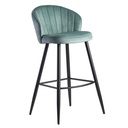 Tabouret de bar velours vert clair avec dossier 56 x 102,5 x 52,5 cm, tissu scandinave/métal 110 kg