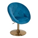 Chaise longue velours bleu / or chaise pivotante design avec dossier