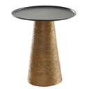 Table d'appoint Or Noir 40 x 40 x 45 cm Table d'appoint en Aluminium, Petite Table de canapé Ronde en métal, Table de Salon canapé Moderne