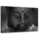 Cadre décoratif en mdf avec image de tête de bouddha pensant tons gris