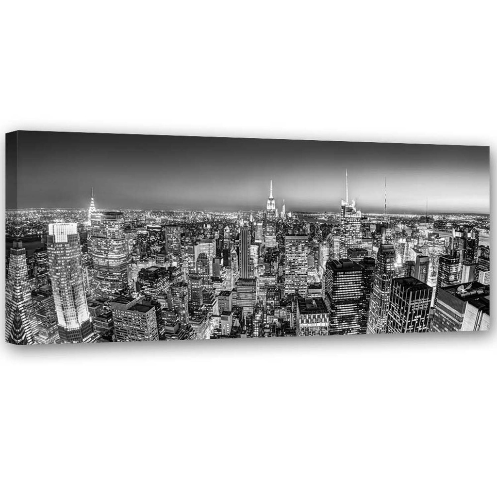 Cadre de paysage vue sur new york imprimé sur toile en mdf solide
