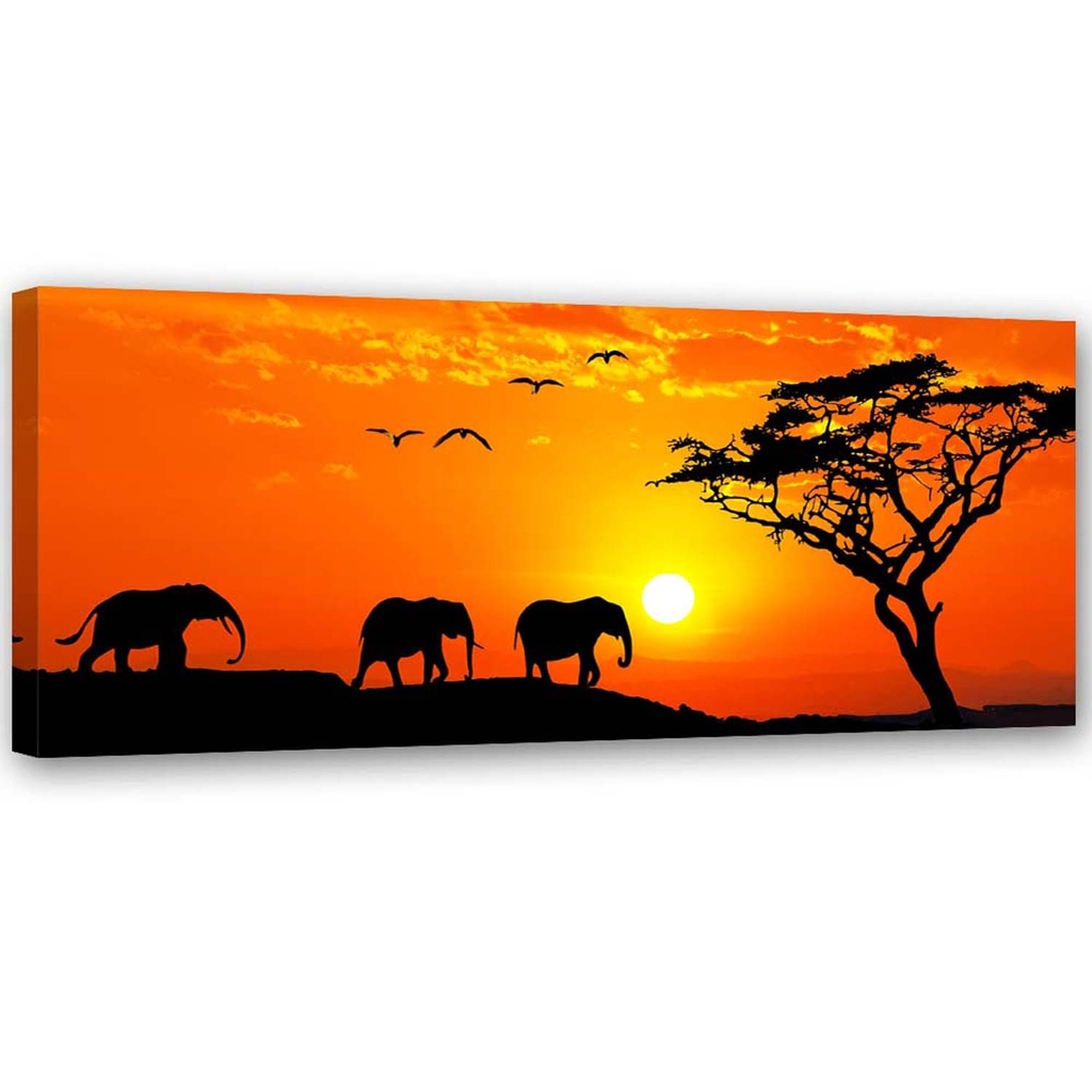 Cadre de la savane africaine imprimé sur toile en mdf solide