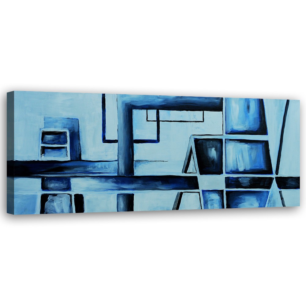 Cadre à suspendre en mdf imprimé sur toile d'une seule pièce distraction avec le bleu