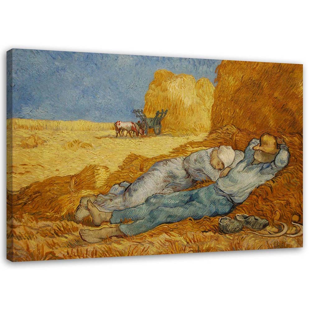 Cadre en mdf et toile avec reproduction de la sieste de van gogh