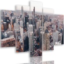 Cadre composé de 5 pièces avec image des gratte-ciels de chicago fabriqué en mdf et toile