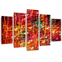 Ensemble de cinq cadres fabriqué en hdf motif lumières multicolores