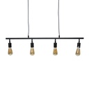 Lampe suspendue noire Oz, 4 points lumineux