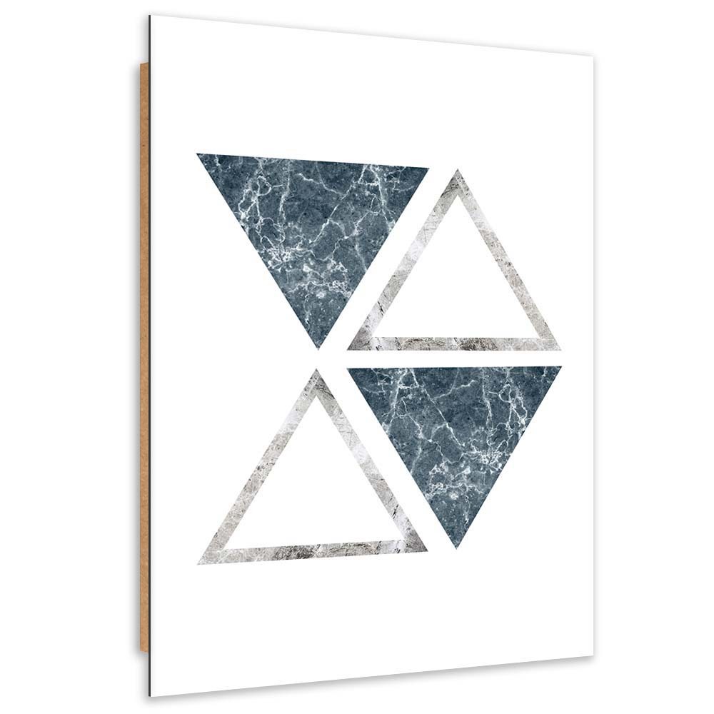 Cadre à suspendre en mdf imprimé sur toile d'une seule pièce triangles abstraits finition marbre